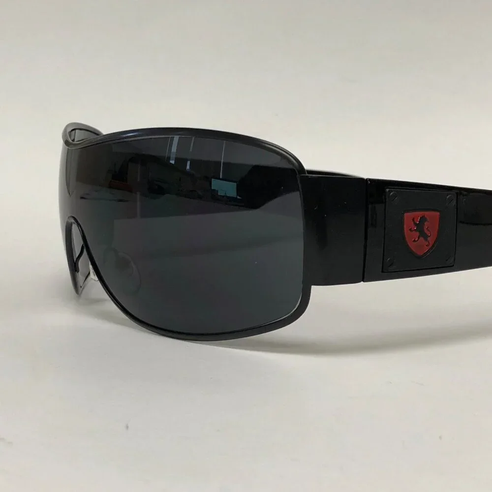 Men Fashion Sunglasses Single Metal Frame Dark Black Lens Sports Outdoor Stylish
